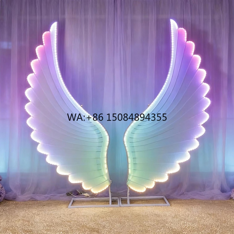 Lighting Decoration Ideas - ปีกนางฟ้าเรืองแสง ไฟ LED สีสันแฟนตาซี สำหรับตกแต่งฉากงานแต่งงาน งานอีเว้นท์