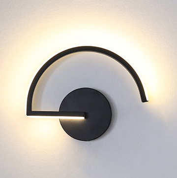Decor Lighting Lamps - โคมไฟติดผนัง LED สไตล์นอร์ดิกสมัยใหม่, โคมไฟติดผนังทรงเรขาคณิตสีดำแบบมินิมอลสำหรับตกแต่งห้องนอนข้างเตียงห้องนั่งเล่น, ไฟตกแต่งบ้านสุดสร้างสรรค์