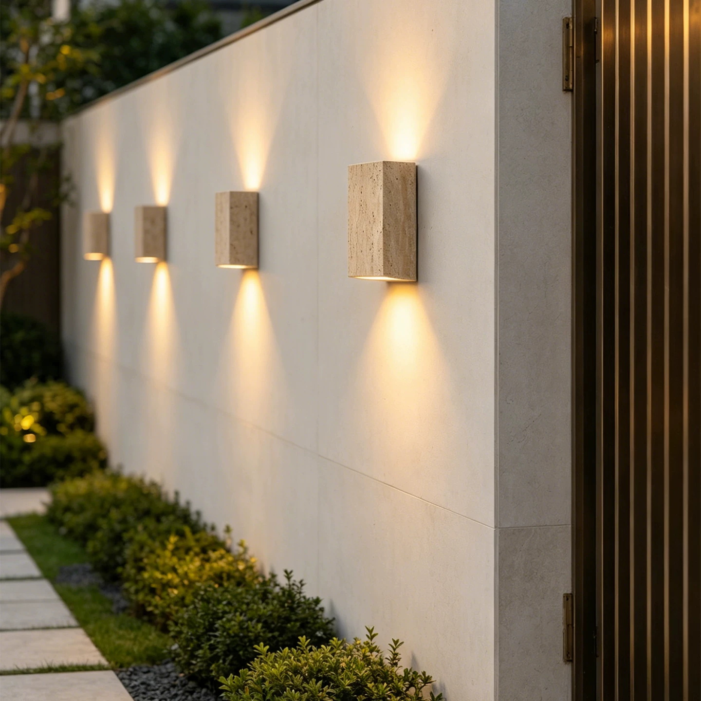 Decor Lighting Cy - โคมไฟติดผนังหินสีเหลืองสำหรับภายนอก 3500K 220V เหมาะสำหรับห้องนั่งเล่น ห้องนอน บันได