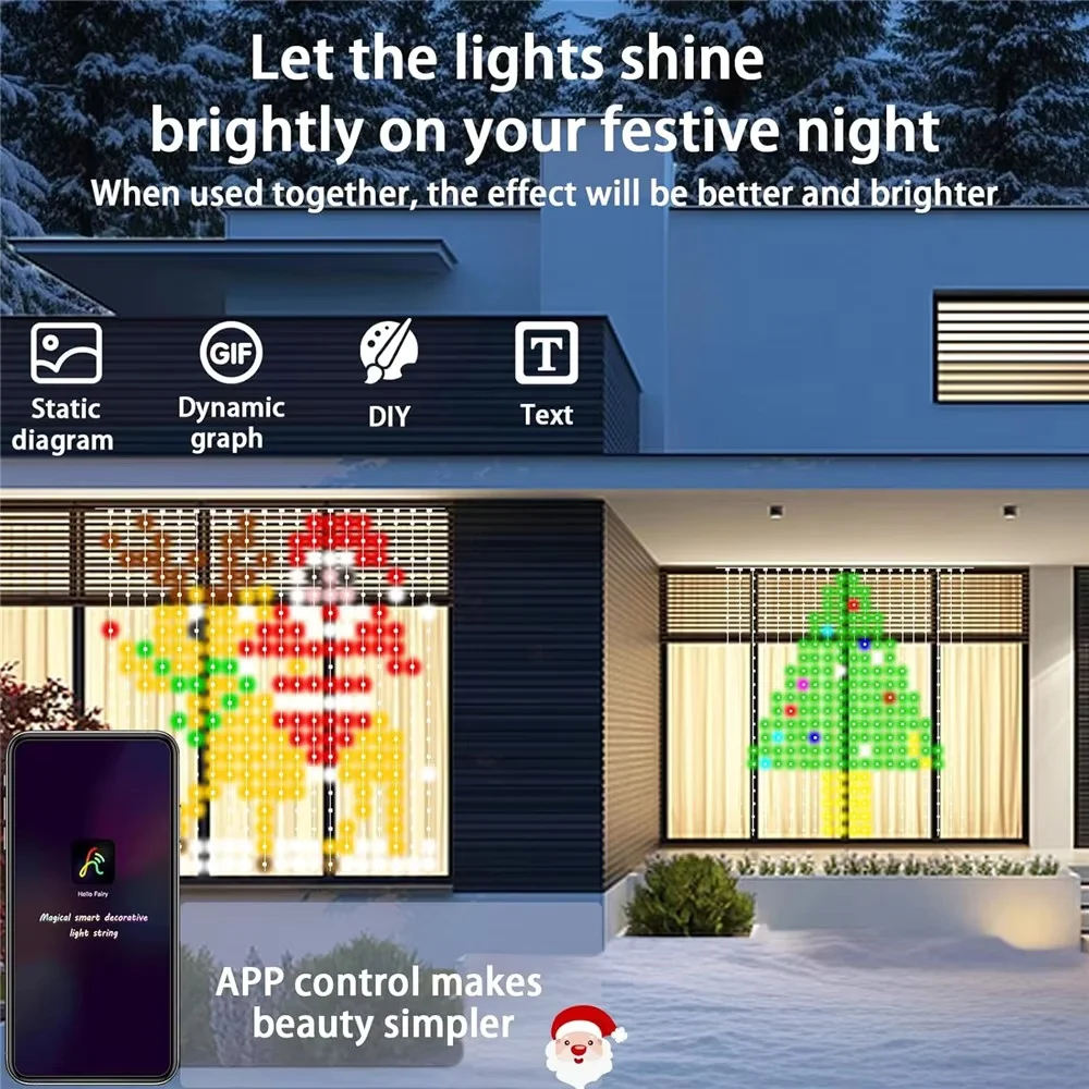 ไฟม่าน LED อัจฉริยะ RGB ควบคุม - Lighting Christmas Decor บทวิจารณ์และราคา