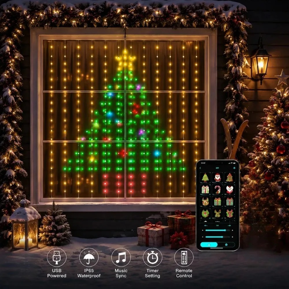 ไฟประดับคริสต์มาสแบบสาย ไฟม่าน - Lighting Christmas Decor บทวิจารณ์และราคา