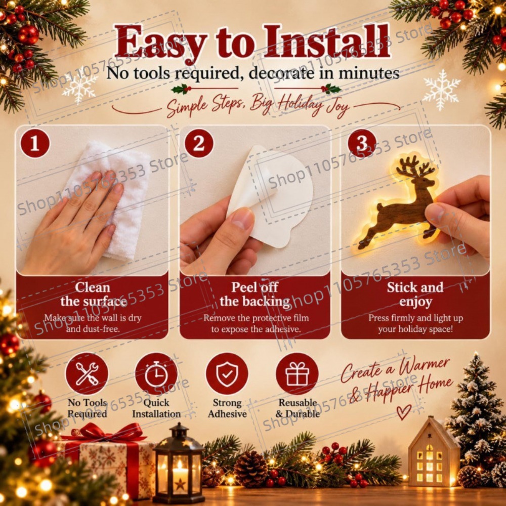 2027 ของตกแต่งคริสต์มาสเรนเดีย - Lighting Christmas Decor บทวิจารณ์และราคา