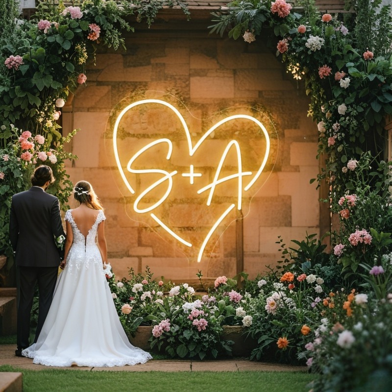 CUSTOM Initials หัวใจ LED Neon - Lighting Christmas Decor บทวิจารณ์และราคา
