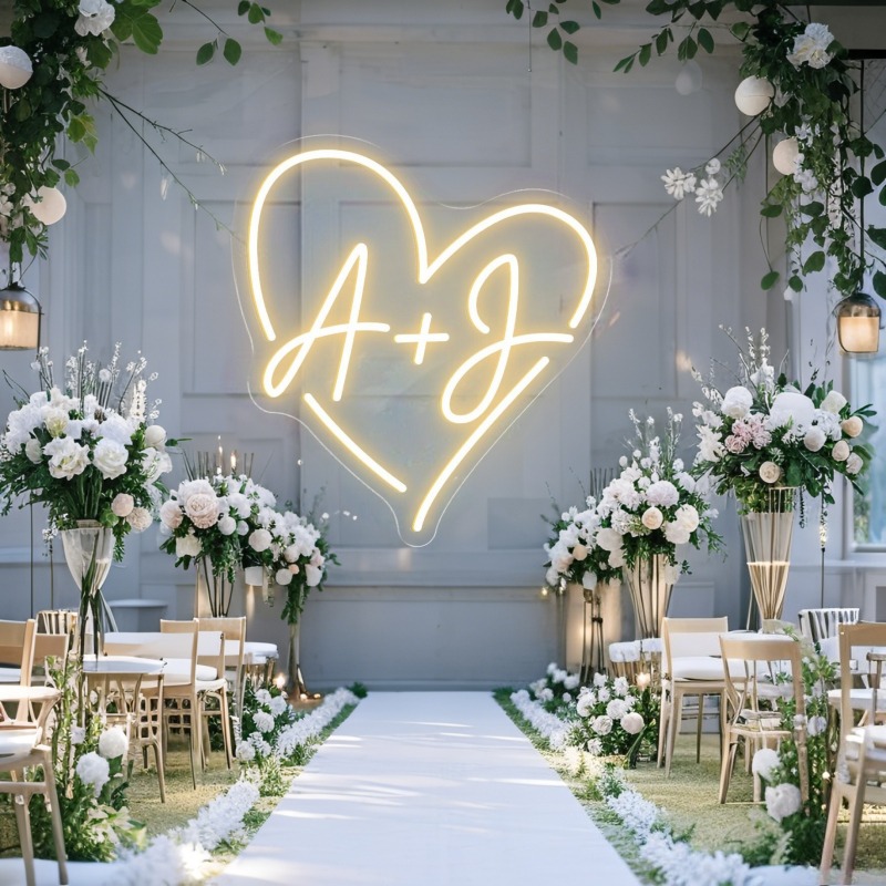 CUSTOM Initials หัวใจ LED Neon - Lighting Christmas Decor บทวิจารณ์และราคา