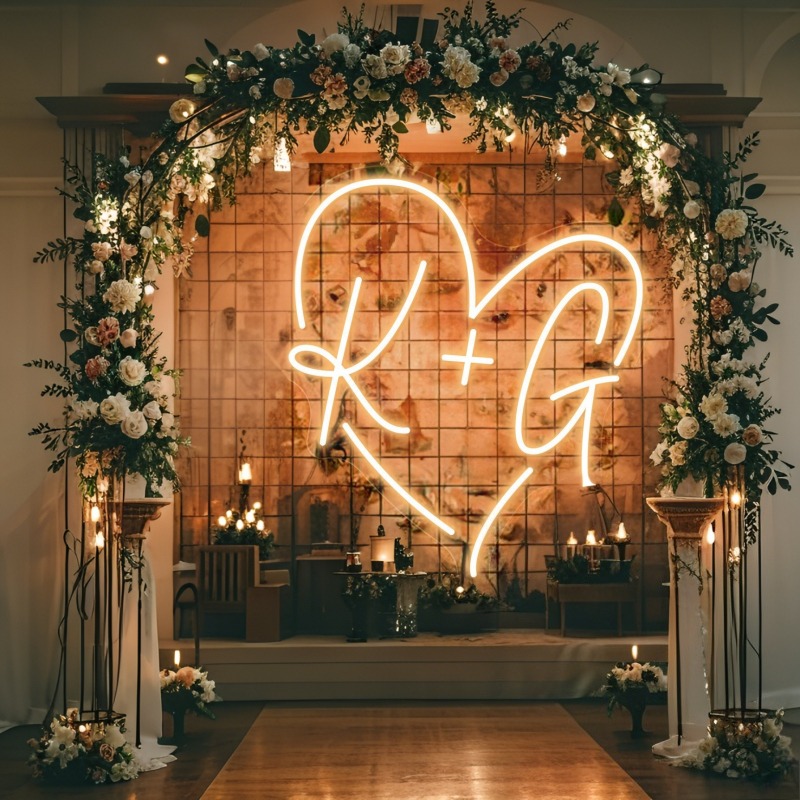 CUSTOM Initials หัวใจ LED Neon - Lighting Christmas Decor บทวิจารณ์และราคา