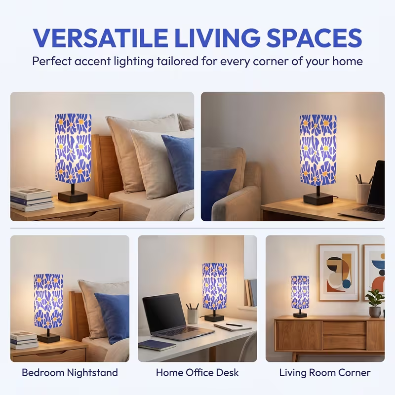 โคมไฟตั้งโต๊ะลายดอกไม้สีสันสดใ - Up Lighting Decor บทวิจารณ์และราคา